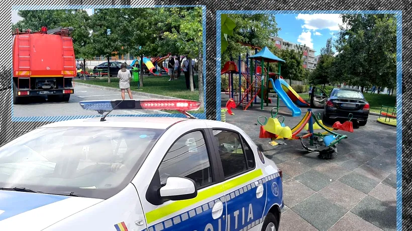 Accident incredibil în București: o şoferiţă a vrut să parcheze maşina, dar a încurcat pedalele şi a intrat cu bolidul într-un loc de joacă pentru copii!