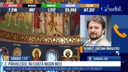 GÂNDUL LIVE. Cristian Pîrvulescu: ”Purtătorul de cuvânt al BOR încerca să instrumentalizeze acest conflict pentru a câștigă”/ „La Vatican, care este un stat teocratic, s-a respectat distanțarea fizică și a fost o invitație la respectarea legilor statului italian”