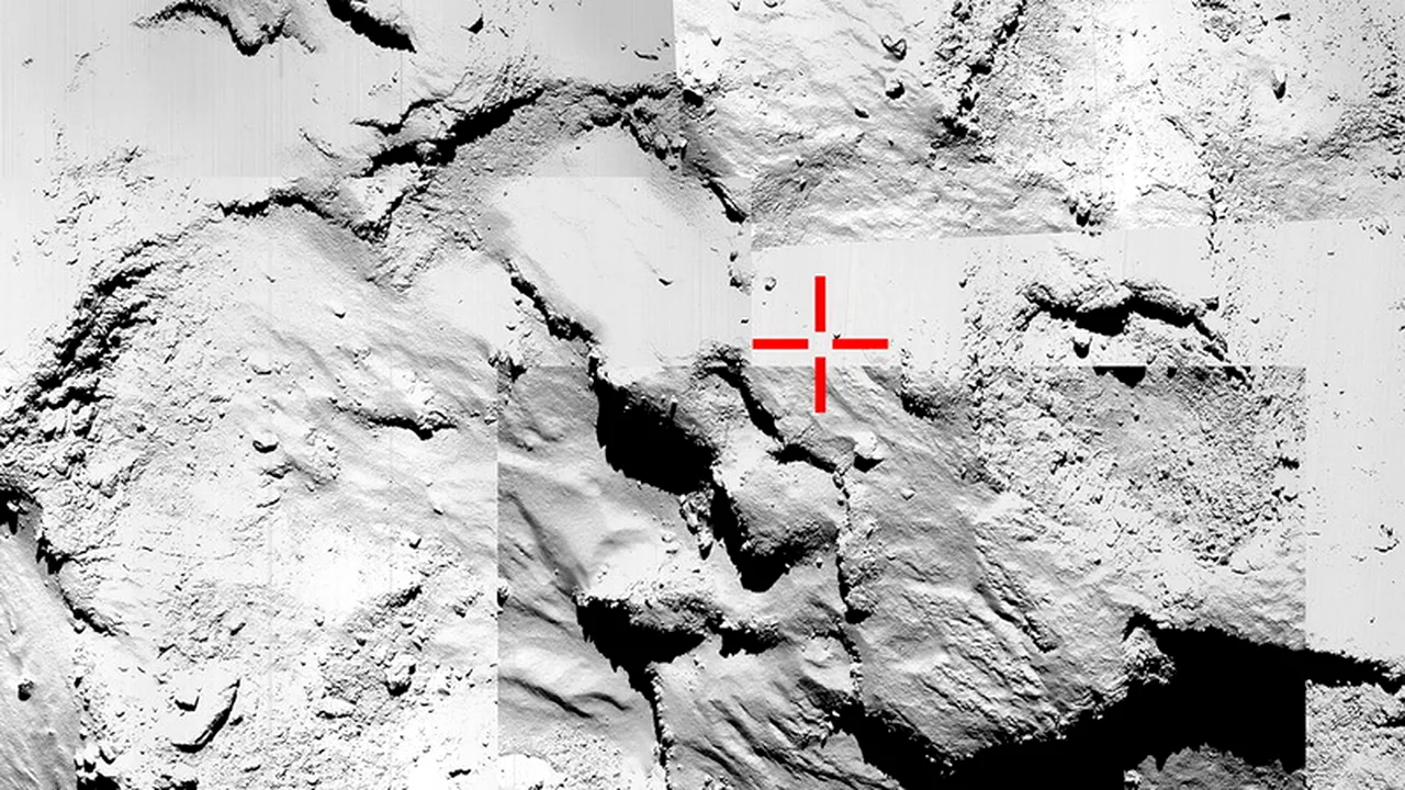 Robotul Philae funcționează, dar se află într-o poziție inconfortabilă și într-o zonă umbrită