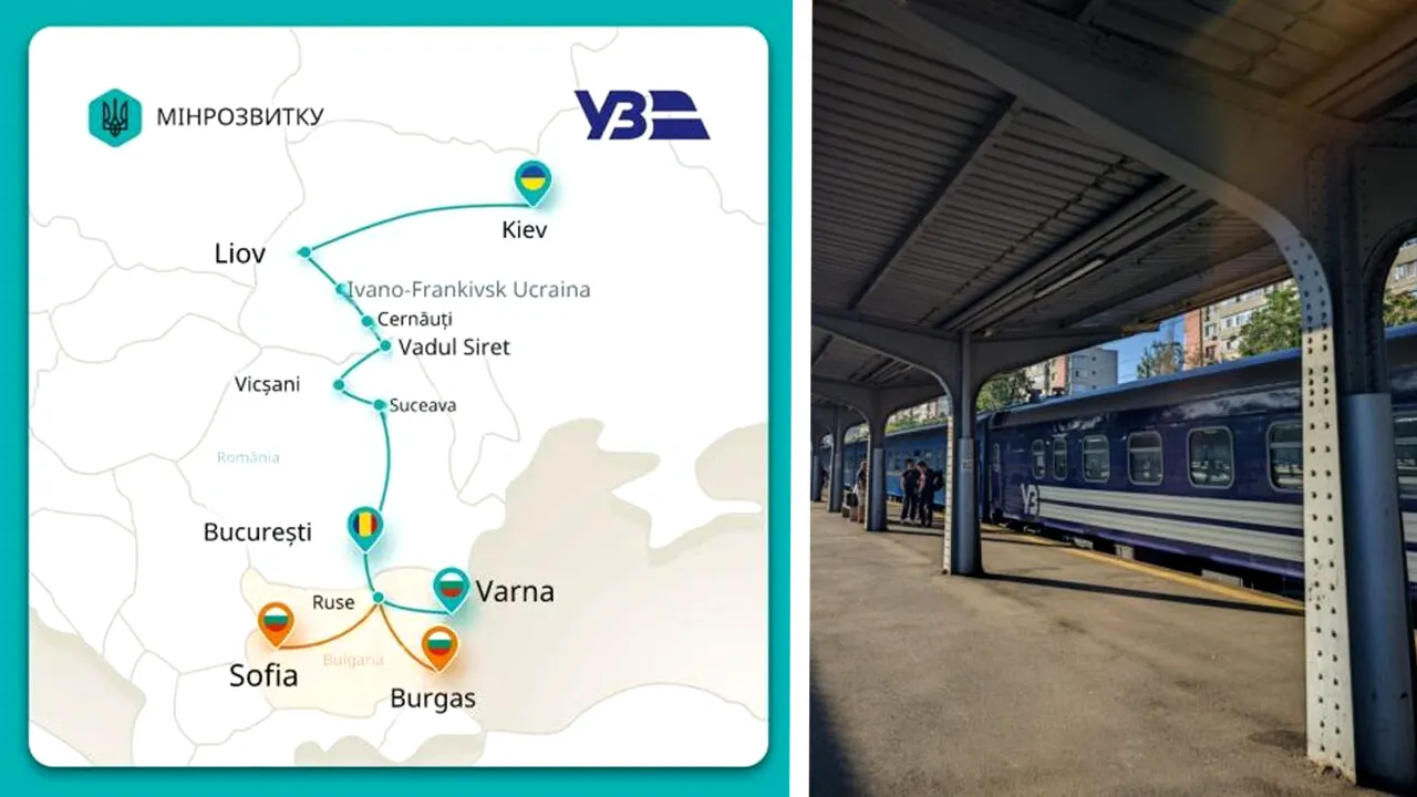 Ucrainenii lansează o rută feroviară spre litoralul bulgar, care va trece prin București
