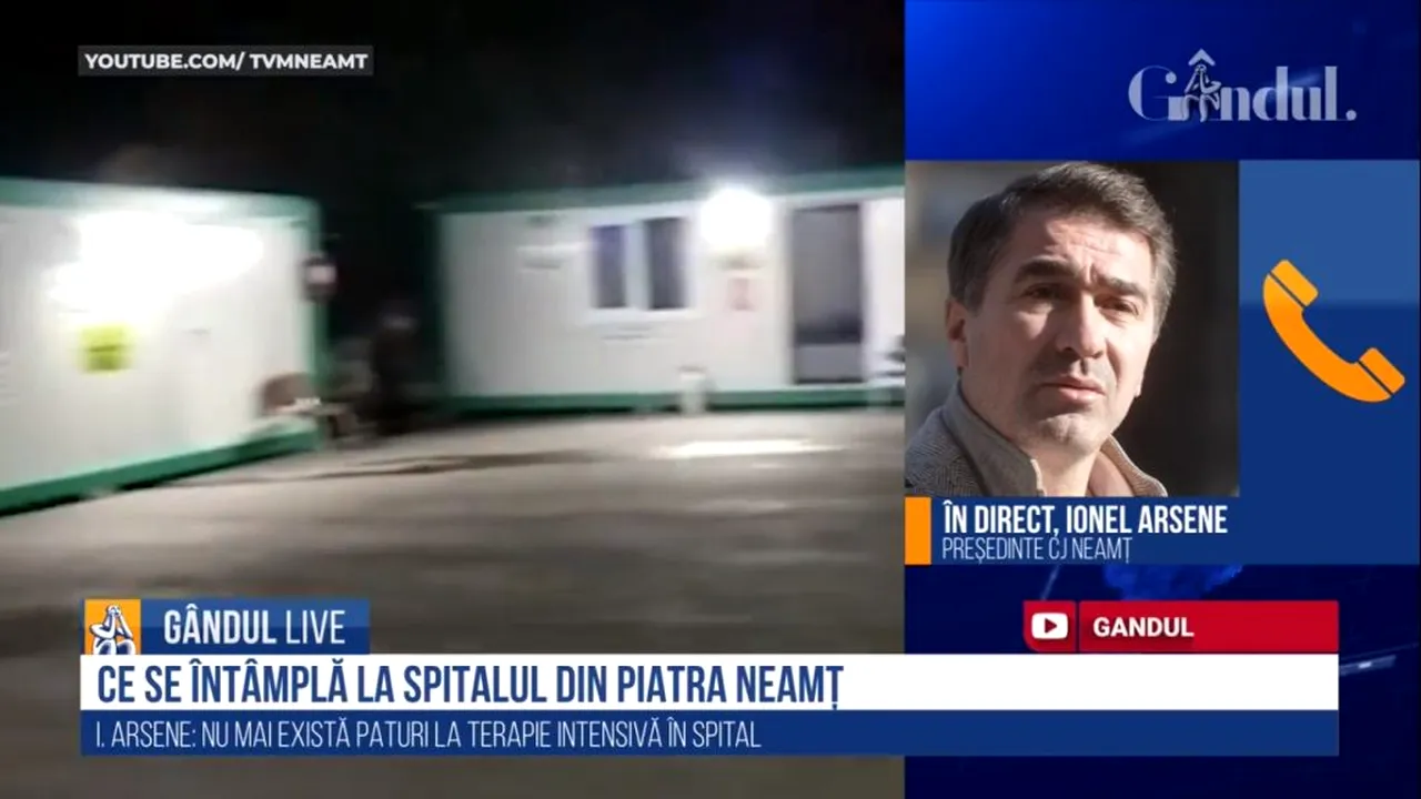 GÂNDUL LIVE. Ionel Arsene, președintele CJ Neamț: Nu îl voi demite pe managerul Spitalului Județean. Liberalii vor să îl demită pentru a-l aduce înapoi pe fostul manager, patron de pompe funebre / Situația de la Spitalul Județean este disperată | VIDEO
