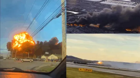 Șapte persoane au murit, iar alte 11 sunt rănite, după ce un avion s-a prăbușit în SUA, lângă un aeroport. Imagini cu momentul impactului