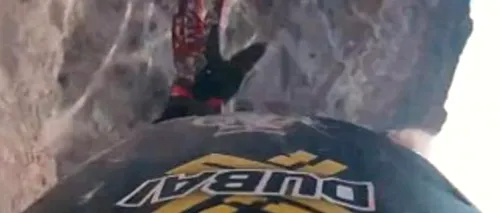 Un biciclist a filmat momentul în care cade de pe o stâncă, în timpul unui concurs Redbull. Ce a făcut după producerea accidentului