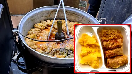 Cu cât se vinde o porție de sarmale la Târgul de Crăciun din Drumul Taberei. Bucureștenii au crezut că nu văd bine