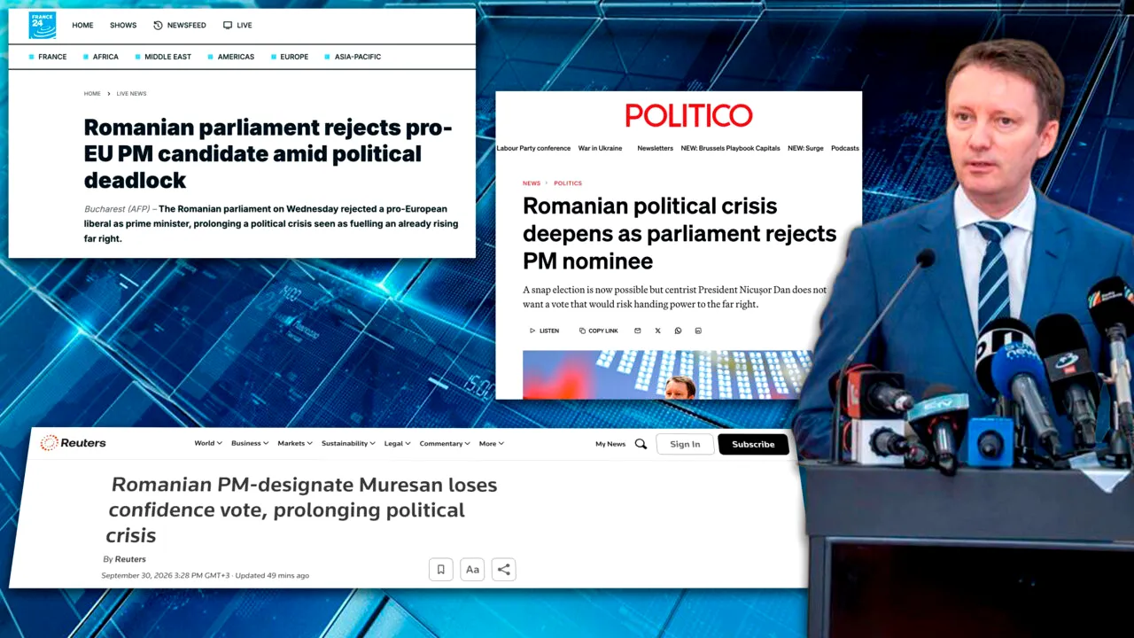 Ce scrie presa internațională după ce Guvernul Mureșan a picat. Politico, Reuters și France 24 analizează blocajul politic de la București