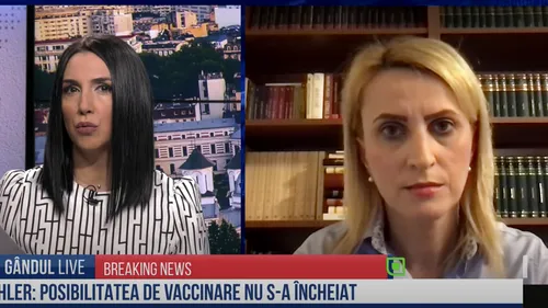 GÂNDUL LIVE. Medicul Beatrice Mahler: „Riscul de tromboze nu cred că poate fi legat de vaccinuri” - VIDEO