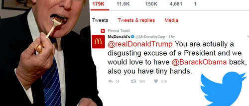 Anchetă la McDonald's, după transmiterea pe Twitter a unui mesaj ofensator la adresa lui Trump