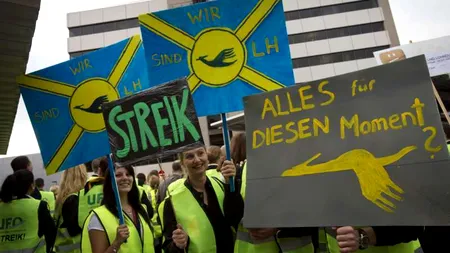 GREVA LUFTHANSA. Două treimi dintre cursele aeriene ale companiei germane vor fi ANULATE vineri