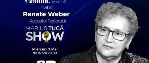 „Marius Tucă Show” începe miercuri, 3 mai, de la ora 20.00, live pe gândul.ro. Invitata ediției: Renate Weber