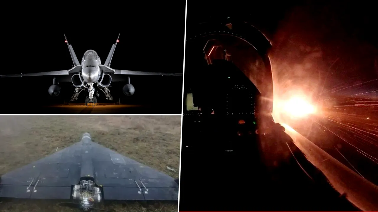 NATO a publicat imagini cu drona interceptată și doborâtă de avioanele spaniole F-18 la Galați