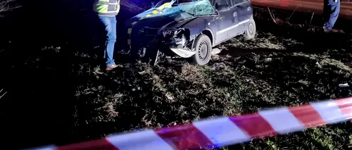 FOTO | Un mort și trei răniți după impactul a două mașini, pe un drum din județul Teleorman