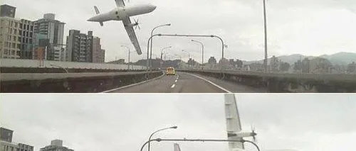 Un avion cu 50 de persoane la bord s-a prăbușit în Taipei. Un șofer a filmat momentul dramatic. Bilanțul în acest moment: 25 de morți