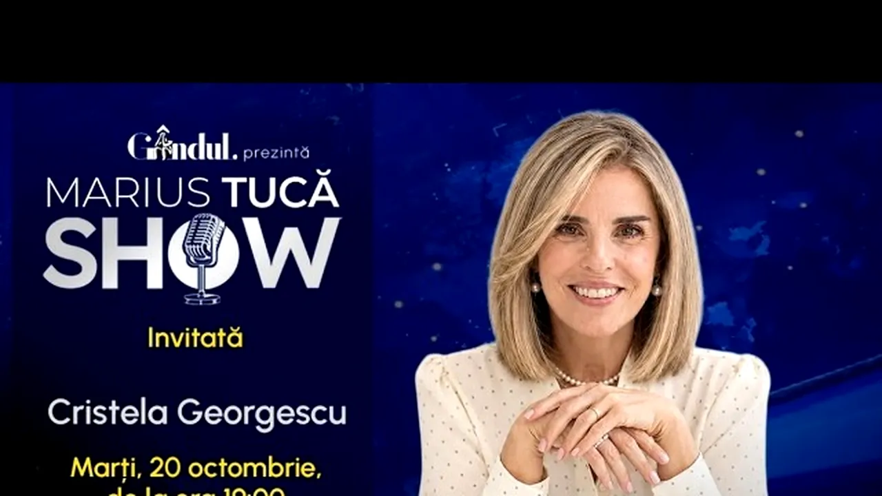 Urmărește LIVE pe youtube Gândul interviul Cristelei Georgescu acordat lui Marius Tucă ACUM
