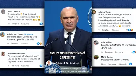 Val de glume şi ironii pe pagina oficială a premierului Bolojan, la anunţul despre “continuarea reformelor”. 