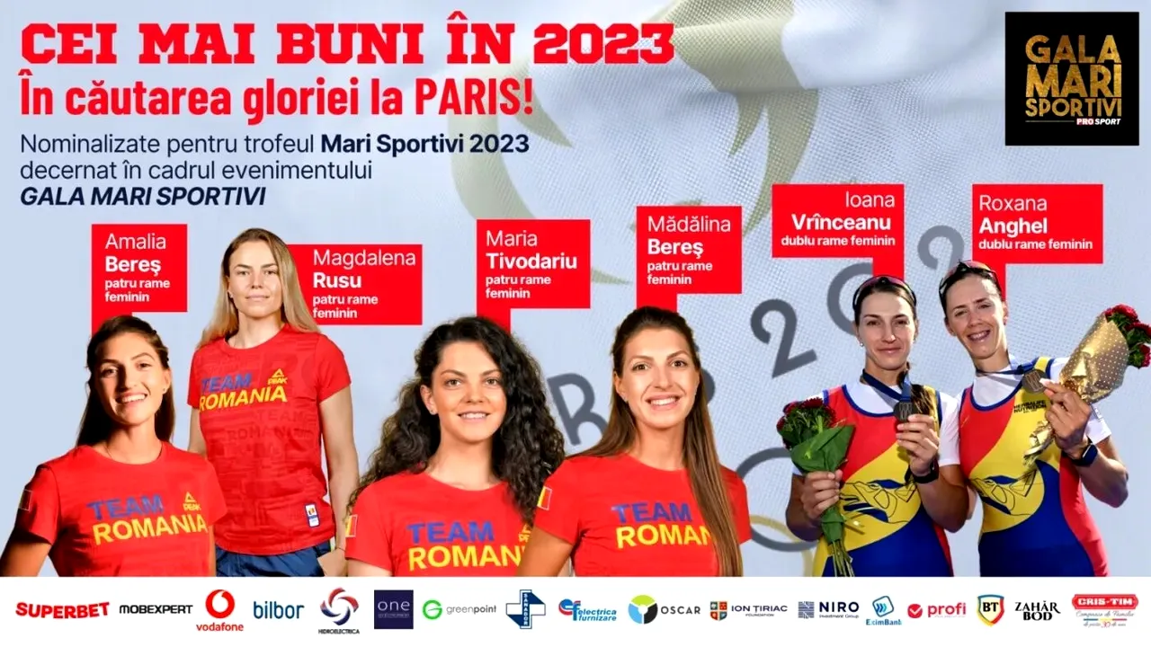 Gala Mari Sportivi ProSport 2023. Canotoarele de la patru rame și dublu rame feminin au un singur obiectiv: medalia de aur la JO de la Paris