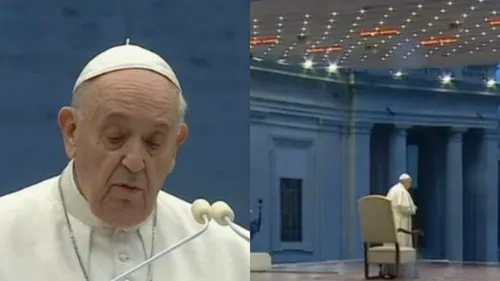 RUGĂCIUNE ÎN PANDEMIE | Papa Francisc s-a rugat în ploaie, în Piața Sf. Petru din Vatican, total pustie | VIDEO