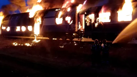 Accident feroviar îngrozitor. A ars de viu în trenul de Mediaș! VIDEO terifiant