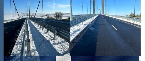 Traficul pe Podul suspendat de la Brăila, reluat de la ora 13:00/ Trafic deschis între DN 2S - Brăila - Pod Dunăre
