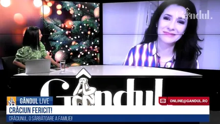 GÂNDUL LIVE | Ediție specială. Iuliana Tudor: Pentru mine, Crăciunul înseamnă mirosul de portocale și banane pe care le țineau părinții pe șifonier