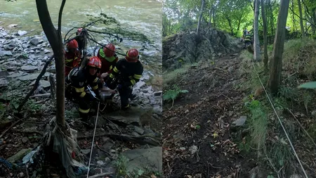 Două persoane, SALVATE dintr-o prăpastie, pe Defileul Jiului de către echipajele ISU Hunedoara