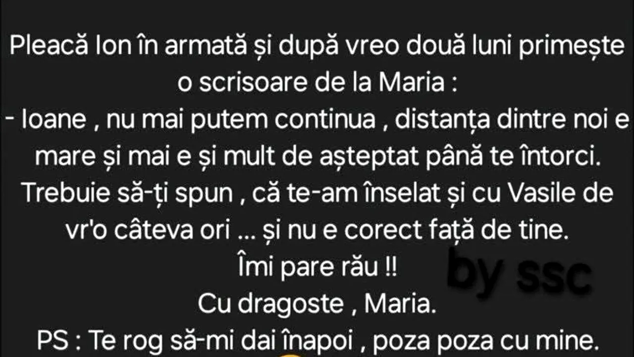 Bancul de miercuri | Ion, armata și scrisoarea de la Maria