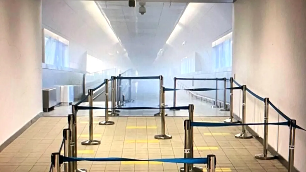 Degajare de fum la Aeroportul Henri Coandă. Au intervenit pompierii