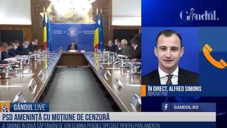 GÂNDUL LIVE. Alfred Simonis (PSD), despre proiectul de buget: La Sănătate, Educație și Investiții trebuia bugete mai consistente! / Eliminarea pensiilor speciale, votată în două săptămâni în Parlament - VIDEO