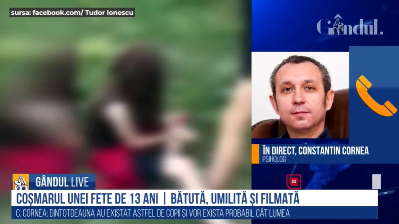 GÂNDUL LIVE. Cazul fetei de 13 ani, bătută și umilită. Psiholog: Sistemul educațional și de parenting nu sunt atât de performante în România pentru a ne feri de astfel de imagini