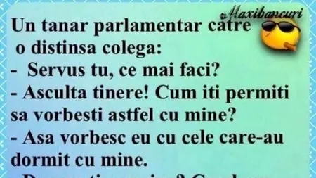BANCUL ZILEI | Tânărul parlamentar și distinsa colegă