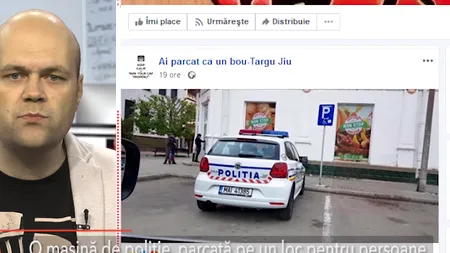 Anchetă la IPJ Gorj după ce o mașină de poliție a fost parcată pe un loc destinat persoanelor cu handicap