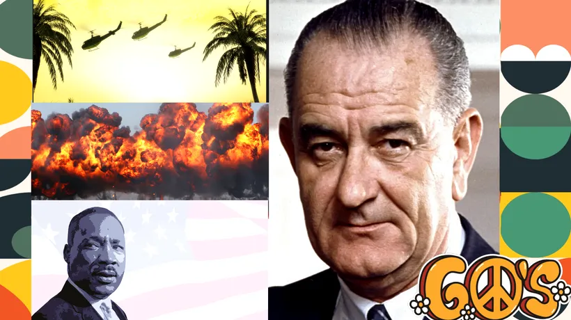 Lyndon B. Johnson, un președinte DEMOCRAT cu reforme anti-sărăcie, dar aflat în umbra războiului din Vietnam. Motivul pentru care s-a retras în 1968