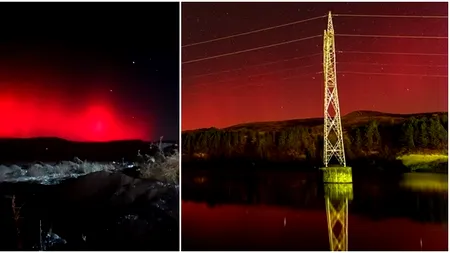 Aurora boreală, vizibilă în mai multe zone ale României. Vezi în GALERIA FOTO cum a arătat cerul la Moieciu