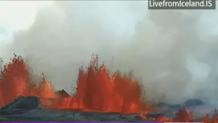 Erupția unui vulcan din Islanda a putut fi văzută în timp real, datorită unui site care a oferit imagini LIVE
