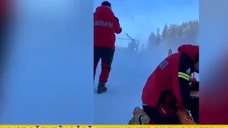Intervenție cu elicopterul la munte. Un schior a căzut într-o RÂPĂ și a fost grav rănit