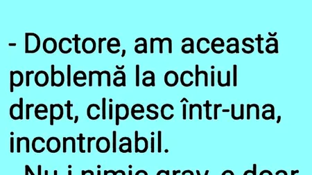 Bancul de marți | Problemă cu ochiul drept