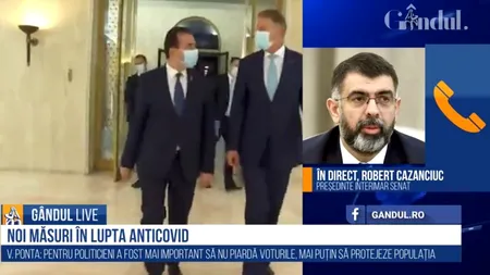 GÂNDUL LIVE. Robert Cazanciuc, senator PSD: Scoateți masca, nu pistolul. Ajutați-i pe români, nu îi speriați. Dacă vedeți că cineva nu are mască, nu săriți cu amenda