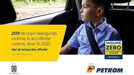 Stațiile Petrom și Poliția Română lansează o campanie pentru siguranța copiilor în mașină