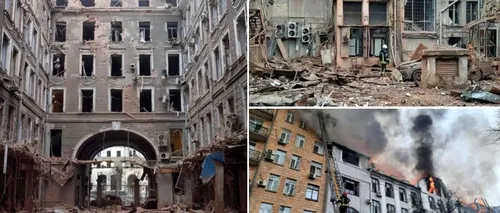 Noi bombardamente în centrul Kievului și în Harkov, în noaptea de miercuri spre joi. Mai multe școli, o catedrală și magazine spulberate de atacurile aeriene