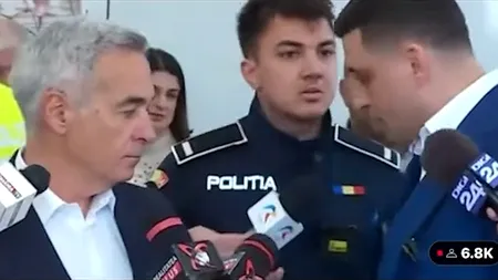Momentul în care Călin Georgescu și George Simion sunt scoși din secția de vot de polițiști/ 