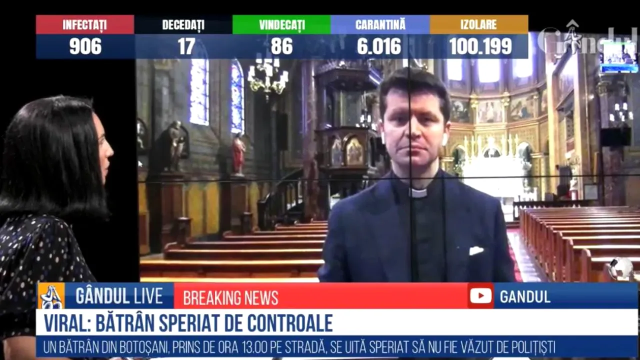 GÂNDUL LIVE. Sfaturile părintelui Francisc Doboș, în plină pandemie de coronavirus: „Să învățăm ca Dumnezeu să nu devină doar soluția de avarie sau de panică”