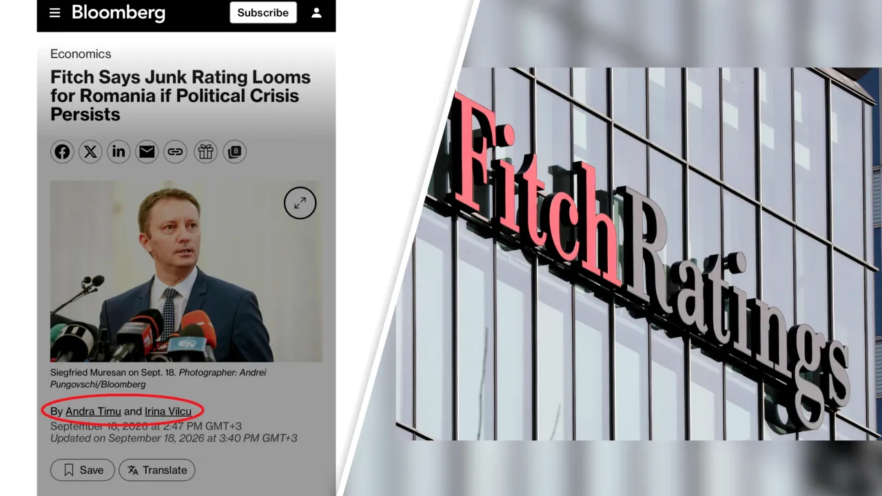 Jurnaliștii români angajați la Bloomberg pun presiune să treacă Guvernul Mureșan și publică presupuse „îngrijorări” ale agenției americane de rating Fitch: România riscă să ajungă în categoria „junk”, dacă persistă criza politică