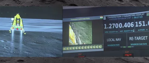 Moment ISTORIC. Sonda spațială indiană a aselenizat, în premieră mondială, la Polul Sud al Lunii