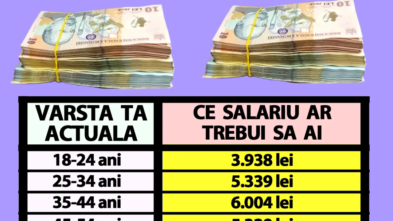 Tabelul SALARIILOR în funcție de vârstă. Câți lei ar trebui să câștigi acum, raportat la câți ani ai
