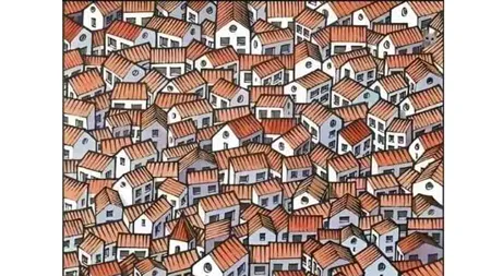 ILUZIE optică virală aproape imposibilă | Găsiți pisica ascunsă printre aceste case!