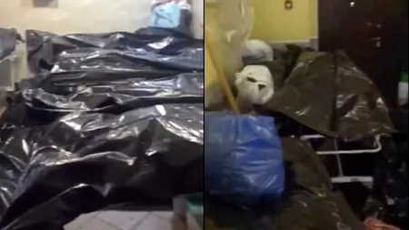 Imagini de groază dintr-o morgă Covid din Rusia: „Efectiv călcăm pe cadavre! Sunt peste tot” | VIDEO