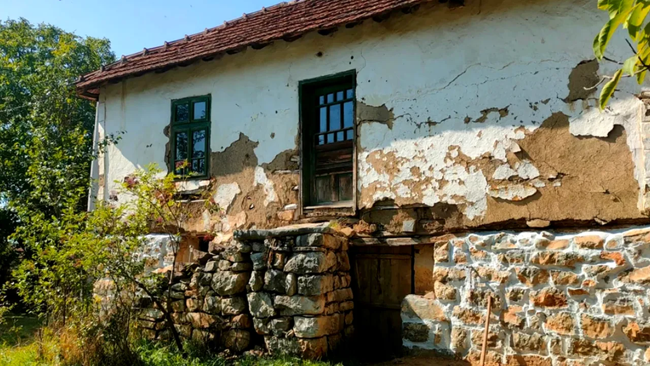 Casa cu livadă și subsol care se vinde cu 9.000 de euro. Este foarte aproape de România