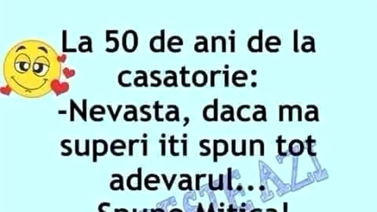 Bancul de sâmbătă | Adevărul după 50 de ani de căsătorie