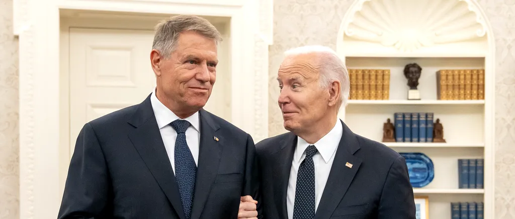 Klaus Iohannis, la braț cu Joe BIDEN, în Biroul Oval / NATO, Ucraina și Visa Waiver sunt subiectele discutate de șeful statului cu președintele SUA