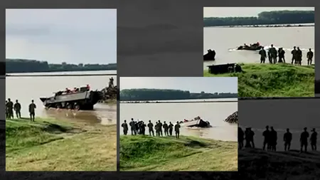 INCIDENT la exercițiul NATO din România: O blindată Piranha 3 s-a scufundat în timp ce militarii încercau să traverseze Brațul Borcea