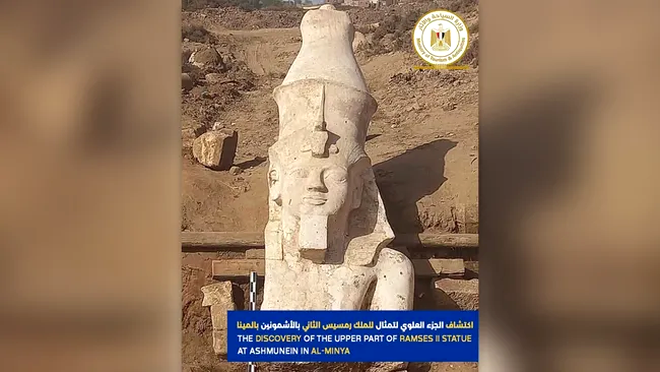 Statuia lui Ramses al II-lea, completă. Sursa Foto: Ministerul Antichităților din Egipt 